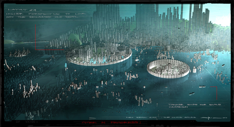 Illustration for article titled An Exclusive Look at the Stunning Concept Art Behind Cloud Atlas' Future Seoul
